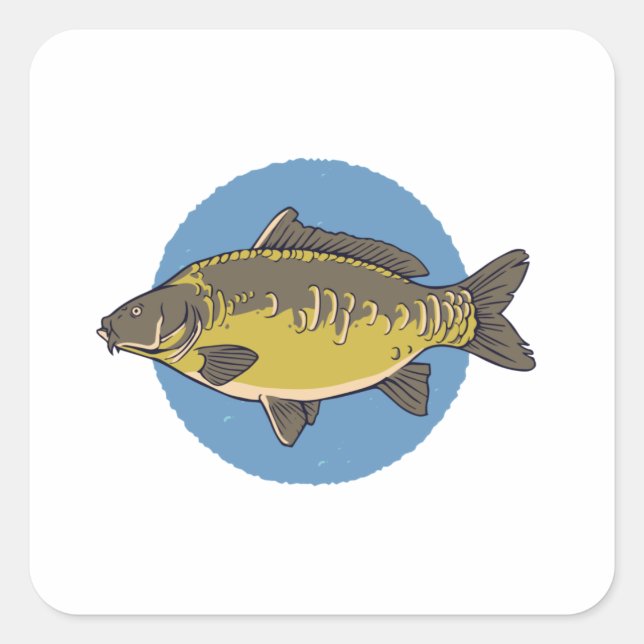 Mirror Carp Quadratischer Aufkleber (Vorderseite)