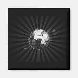 Mirror Disco Ball on Black Magnet