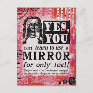 Mirror - Funny Vintage Ad Postkarte
