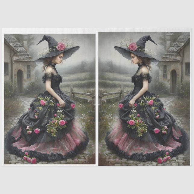 Mirror-Image Willow Witlow Tissue Paper Seidenpapier (Vorderseite)