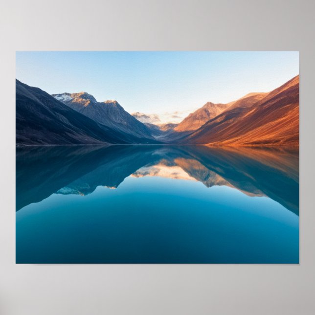 Mirror Lake in den Bergen Poster (Vorne)