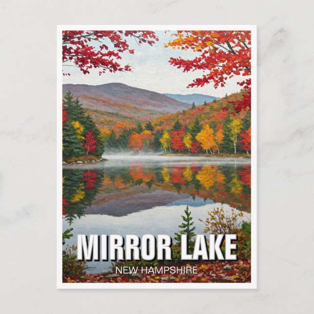 Mirror Lake New Hampshire Travel Postkarte (Vorderseite)