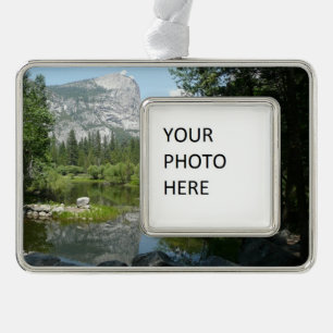 Mirror Lake View im Yosemite Nationalpark Rahmen-Ornament Silber
