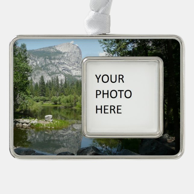 Mirror Lake View im Yosemite Nationalpark Rahmen-Ornament Silber (Vorderseite)