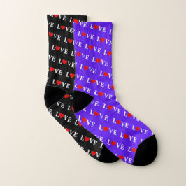 Mirror Match: Inside Black, Outside Lavender LIEBE Socken