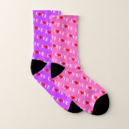 Mirror Match: Inside Lila, Outdoor Pink LIEBE Socken