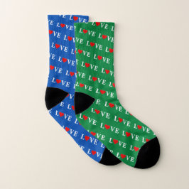 Mirror Match: Inside Navy Blue, Outside Green LIEB Socken
