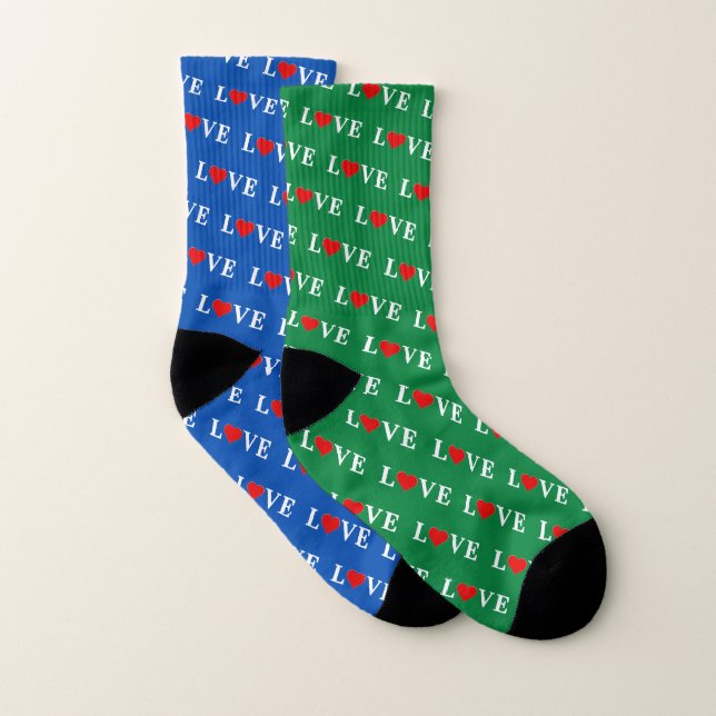 Mirror Match: Inside Navy Blue, Outside Green LIEB Socken (Paar)