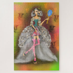 Mirror Mirror - Lady Lamb - Abstrakte Malerei Puzzle