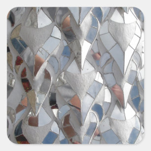 Mirror tiles White Temple, Chiang Rai Quadratischer Aufkleber
