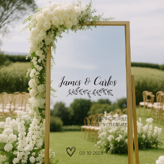 Mirror Wedding Welcome Decal Empfang Signage Fensteraufkleber