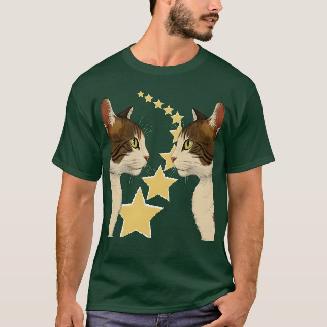 Mirrored Cats Vintag T-Shirt (Vorderseite)