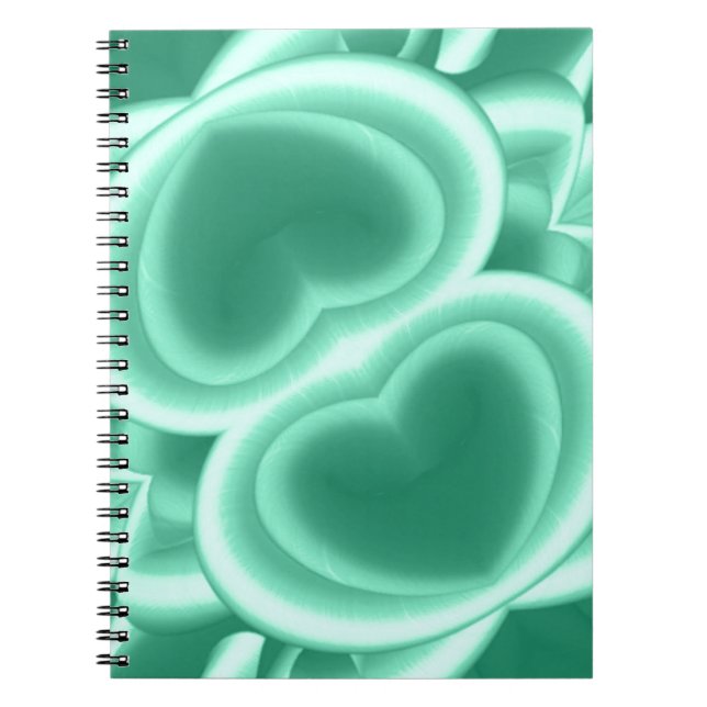 Mirrored Green Hearts Notizblock (Vorderseite)