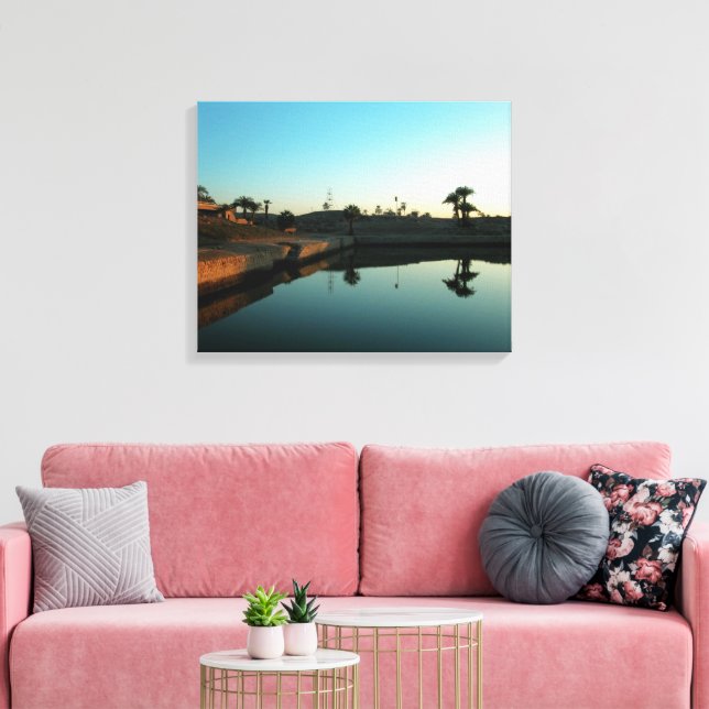 Mirrored Nile River Sunset Ägyptische Leinwand (Insitu (Wohnzimmer))