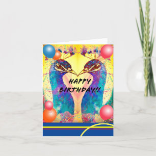 Mirrored Peacock Birthday Card Dankeskarte