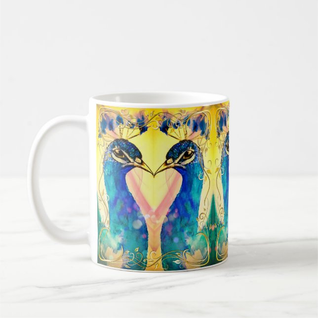 Mirrored Peacock-Tasse Kaffeetasse (Links)