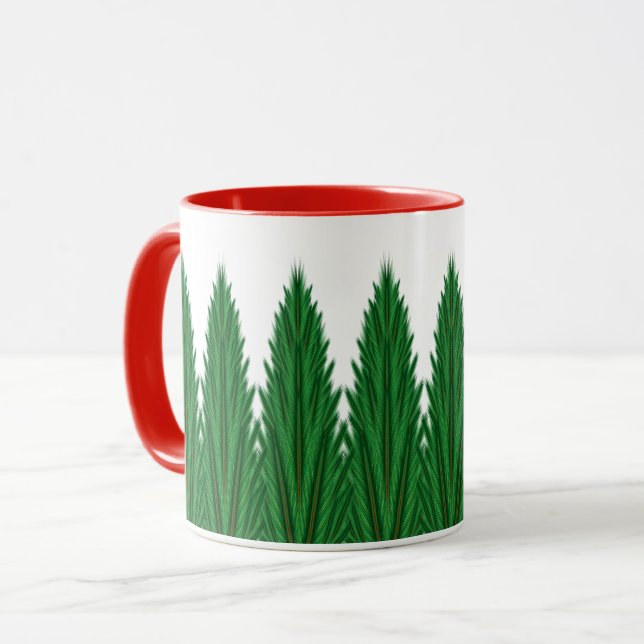 Mirrored Pines Tasse 11oz. -Rot (Vorderseite Links)