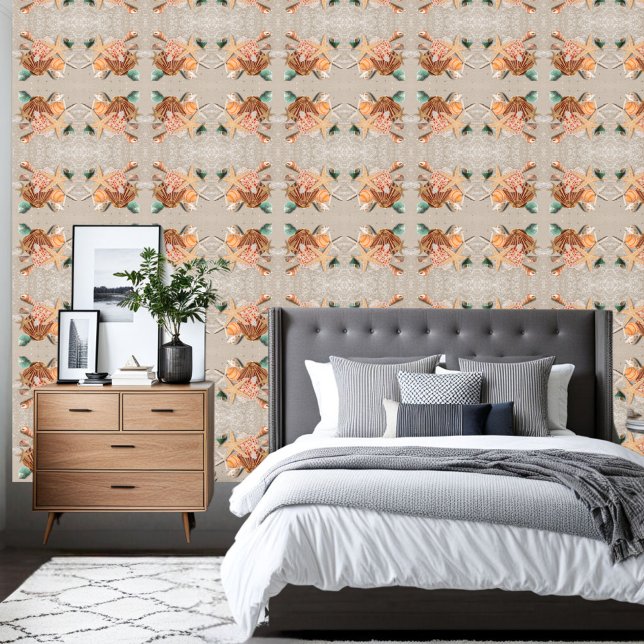 Mirrored Seashell Pile auf Sand Tapete (Von Creator hochgeladen)