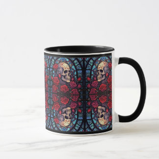 Mirrored Skulls & Rose Kaffee Tasse