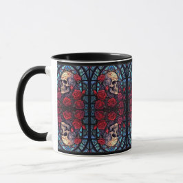 Mirrored Skulls & Rose Kaffee Tasse