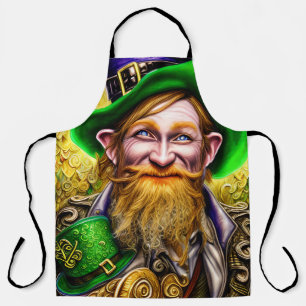 Mirthful Green and Gold St Patricks Day Leprechaun Schürze