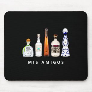 Mis Amigos Tequila Funny Cinco De Mayo Mexican Par Mousepad
