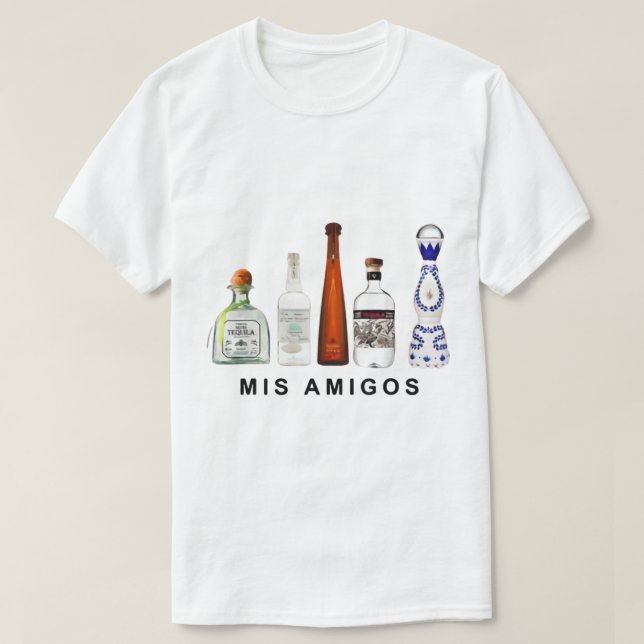 Mis Amigos Tequila Funny Trendy Sarcastic Women Me T-Shirt (Design vorne)