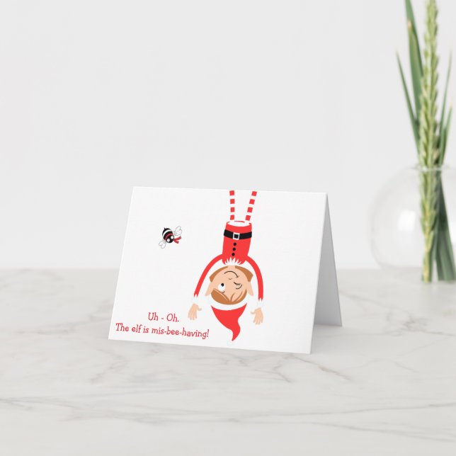 Mis-Bee-Having Elf Holiday Note Cards (Vorderseite)