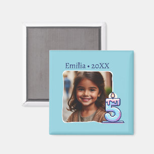 Mis Cinco Años Cumpleaños con Foto Magnet