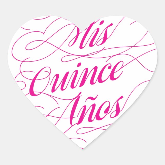 Mis Quince Años Heart Sticker Pink | Quinceañera (Vorderseite)
