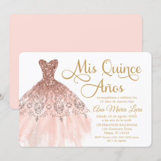 Mis Quince Años Invitación de Quinceañera Rosada Einladung