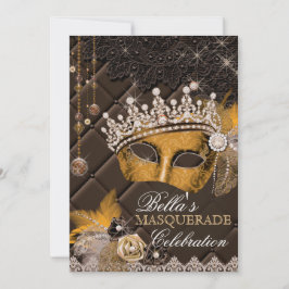 Mis Quince Anos Masquerade Party Einladung