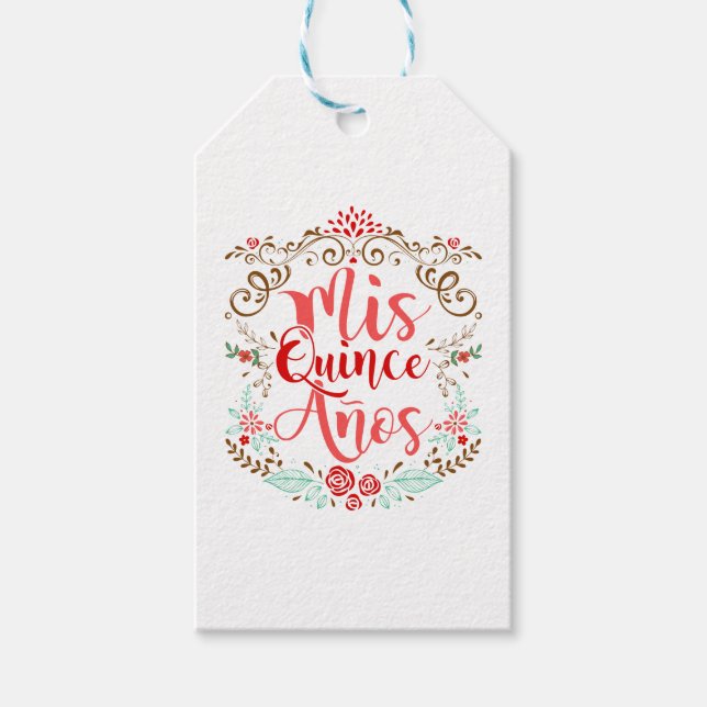 Mis Quince Anos Quinceanera 15. Geburtstag Geschenkanhänger (Vorderseite)