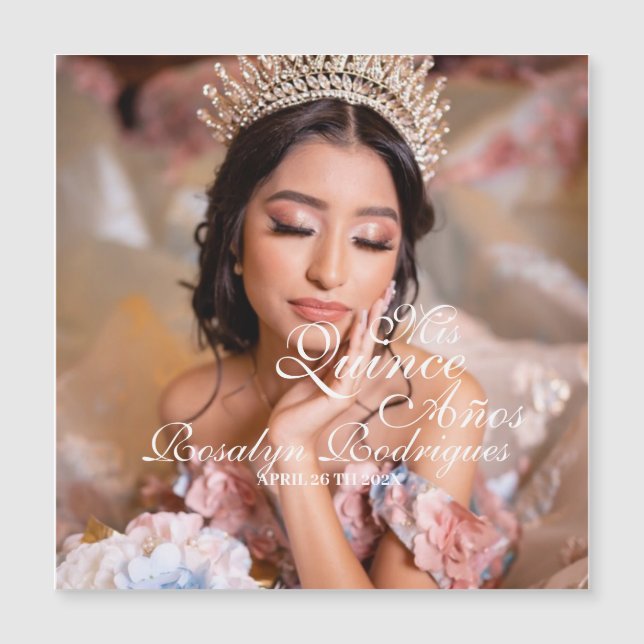Mis Quince Anos Quinceanera Foto 15. Geburtstag Magnetkarte (Vorderseite)