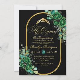 Mis Quince Emerald Green Blume 15. Geburtstag Einladung
