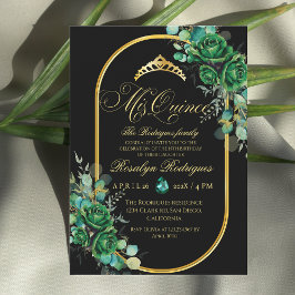 Mis Quince Emerald Green Blume 15. Geburtstag Einladung