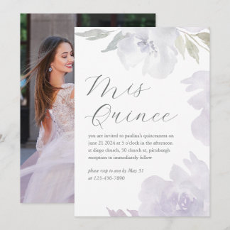 Mis Quince Floral 15. Geburtstag Quinceañera Foto Einladung
