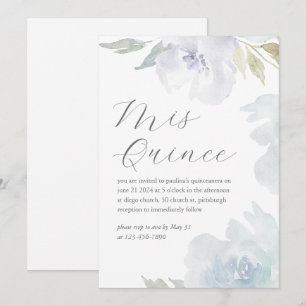 Mis Quince Floral 15 Jahre Geburtstag Quinceañera Einladung