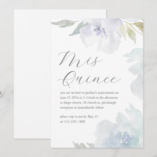 Mis Quince Floral 15 Jahre Geburtstag Quinceañera Einladung