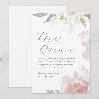Mis Quince Floral 15 Jahre Geburtstag Quinceañera Einladung