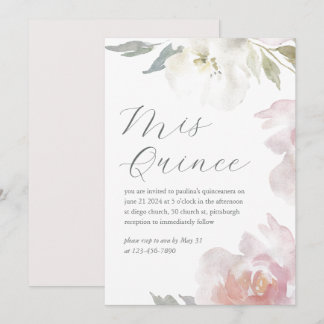 Mis Quince Floral 15 Jahre Geburtstag Quinceañera Einladung