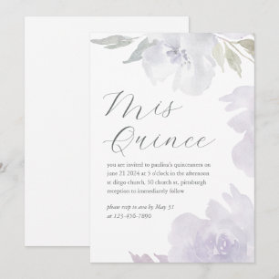 Mis Quince Floral 15 Jahre Geburtstag Quinceañera Einladung