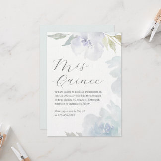 Mis Quince Florale Geburtstags-Quinceañera-Papier Einladung