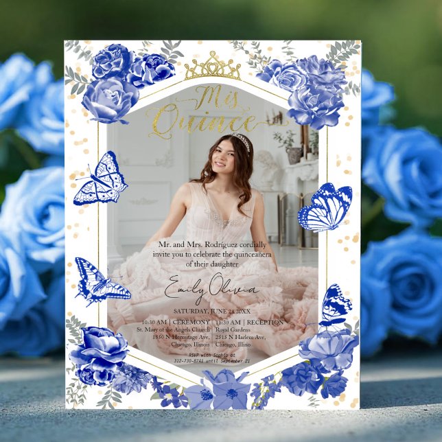 Mis Quince Foto Budget Einladung Royal Blue (Von Creator hochgeladen)