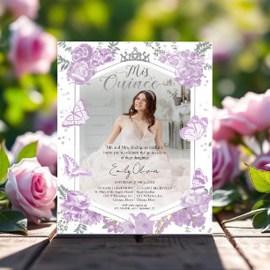 Mis Quince Foto Einladung Lavender Floral