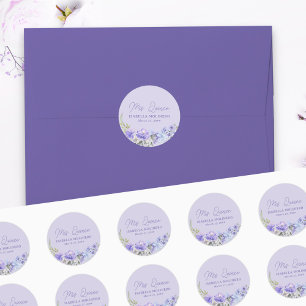 Mis Quince Lila Peri Floral Quinceanera Stickers