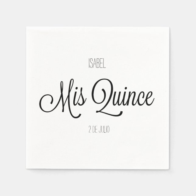 Mis Quince Party individualisieren Napkin Serviette (Vorderseite)