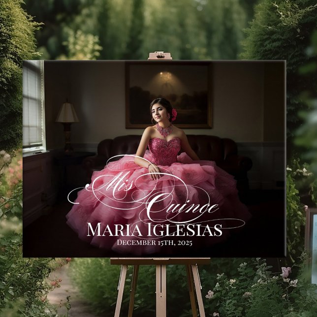 Mis Quince Quinceanera Begrüßungszeichen mit Foto Poster (Von Creator hochgeladen)
