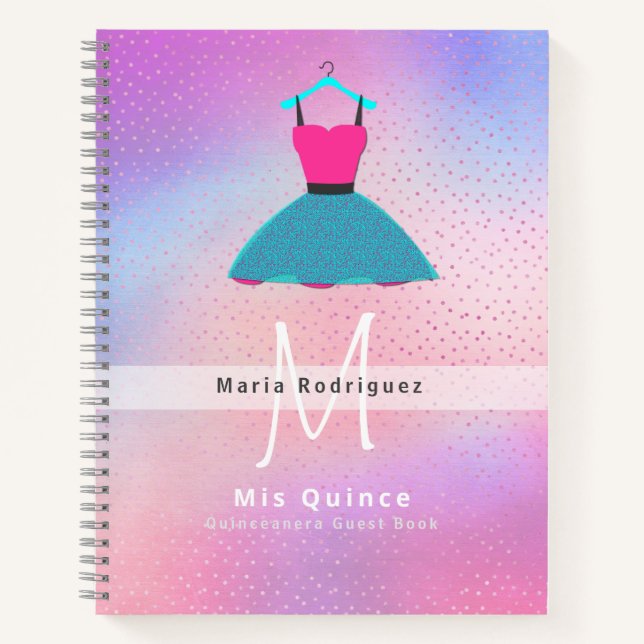 Mis Quince Quinceanera Dress GUEST BUCH individuel (Vorderseite)