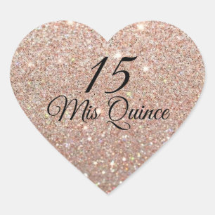 Mis Quince Rose Gold Glitzer Fab Sticker